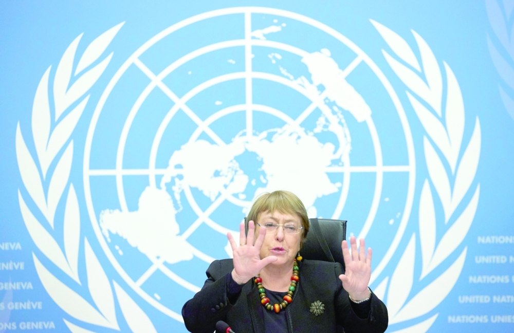 
 المفوضة السامية لحقوق الإنسان ميشيل باشليت   "رويترز"

