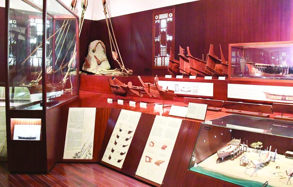 جانب من قاعة التاريخ البحري في متحف أرض اللبان في متنزه البليد الأثري