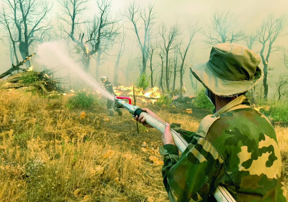 عملية إطفاء الحرائق بالغابات مستمرة في الجزائر  "رويترز" 