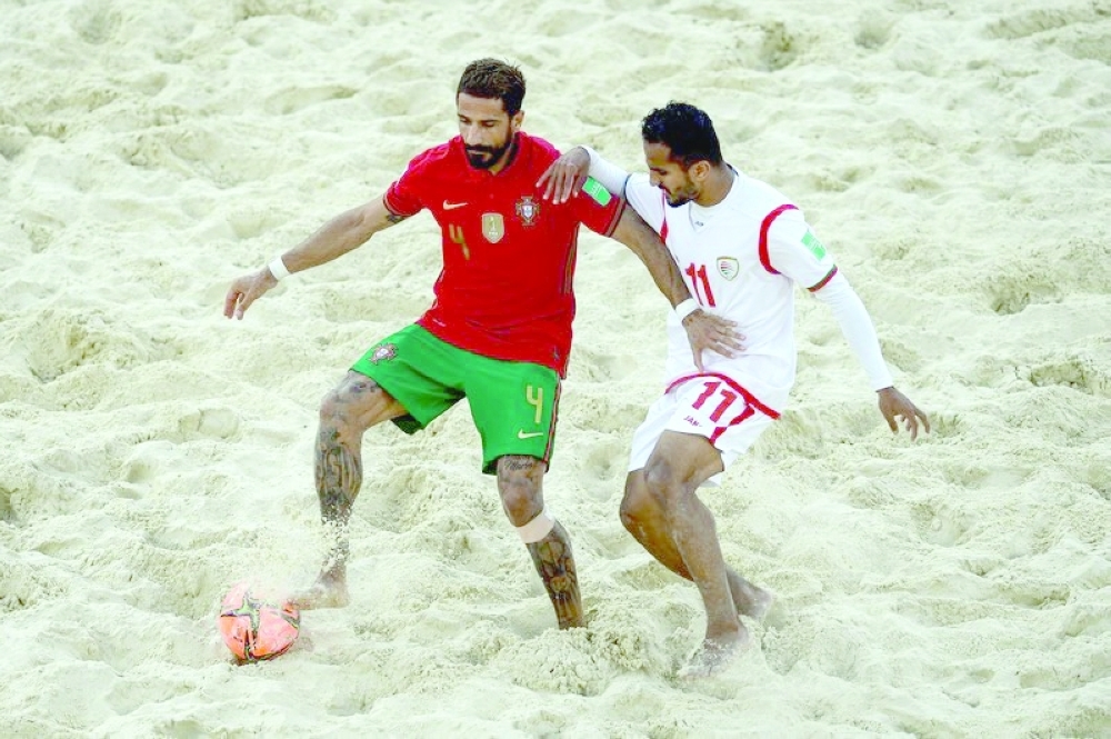 جانب من لقاء منتخبنا الوطني والبرتغال في الافتتاح
