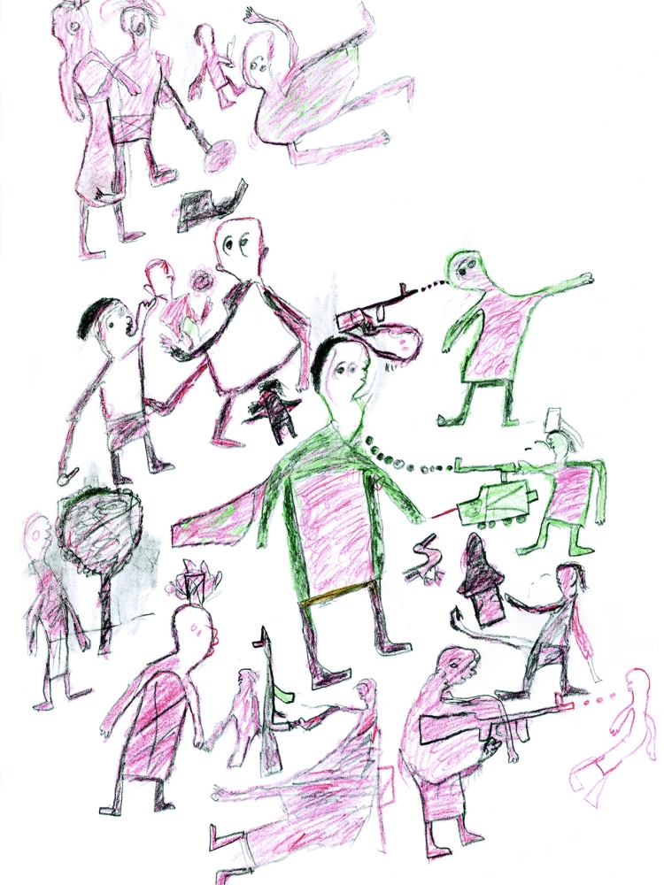 رسم صبي نازح في مخيم بجنوب السودان