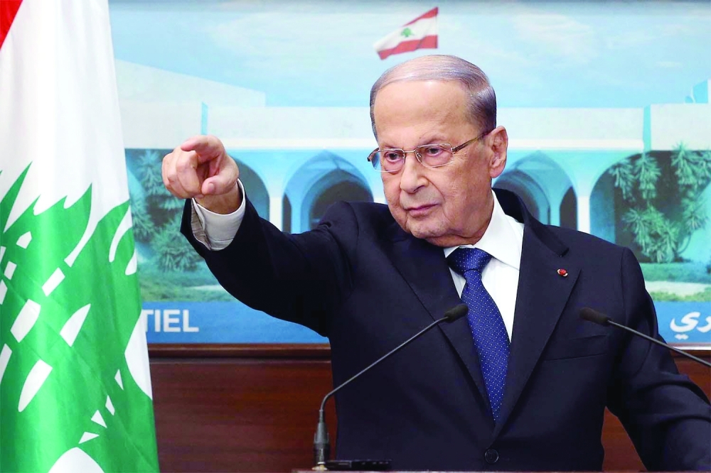 الرئيس اللبناني ميشال عون .