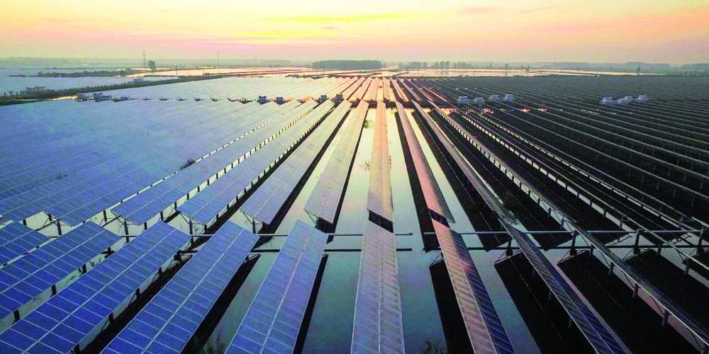 إحدى محطات الطاقة الشمسية في الصين. أ ف ب