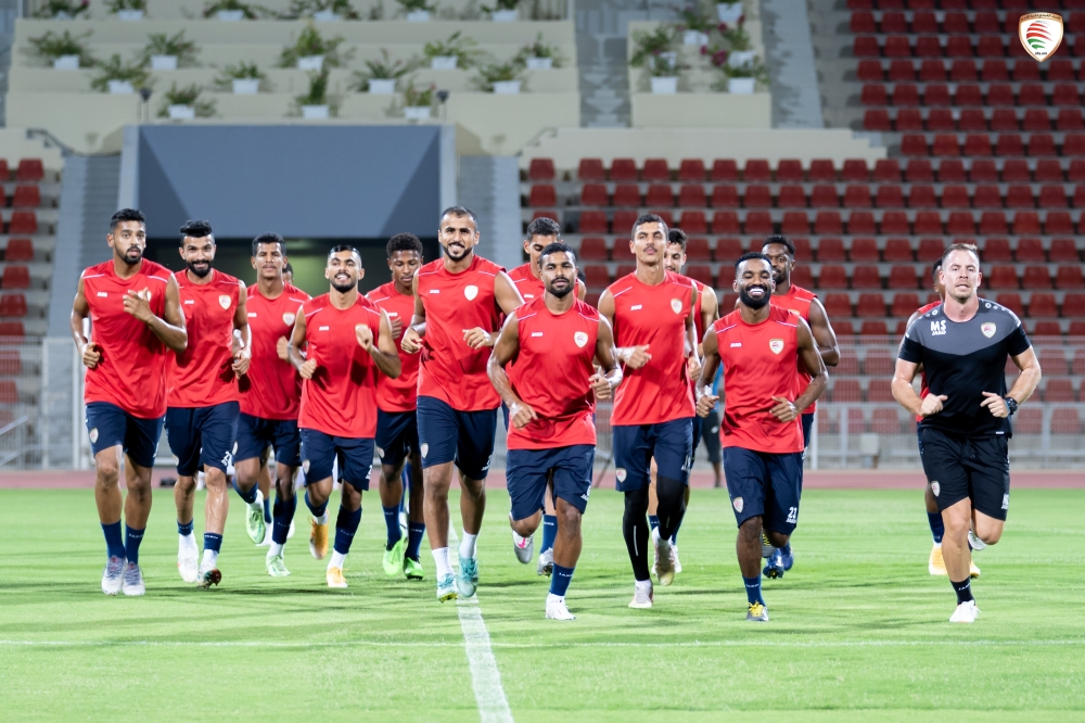 جانب من الحصة التدريبية للمنتخب في المعسكر التحضيري