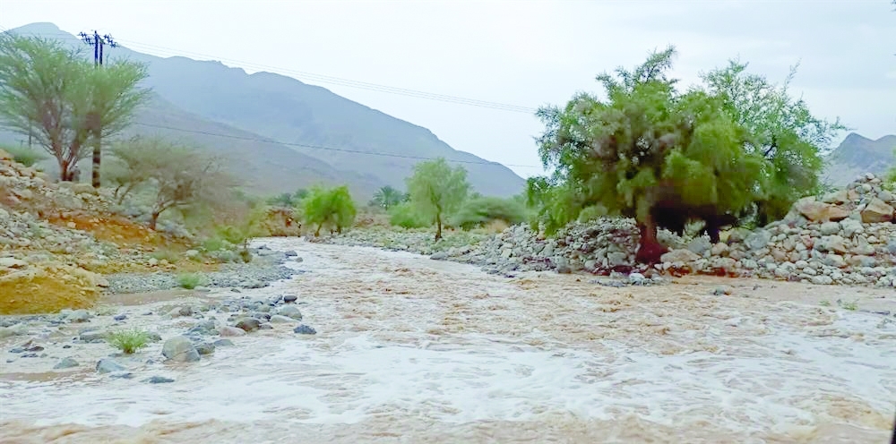 من جريان الاودية في ولاية نزوى