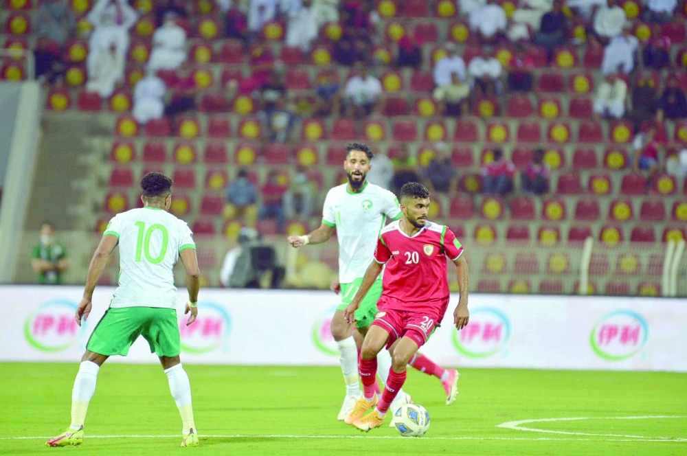 من لقاء المنتخب السعودي في الجولة الثانية من التصفيات أمام منتخبنا الوطني