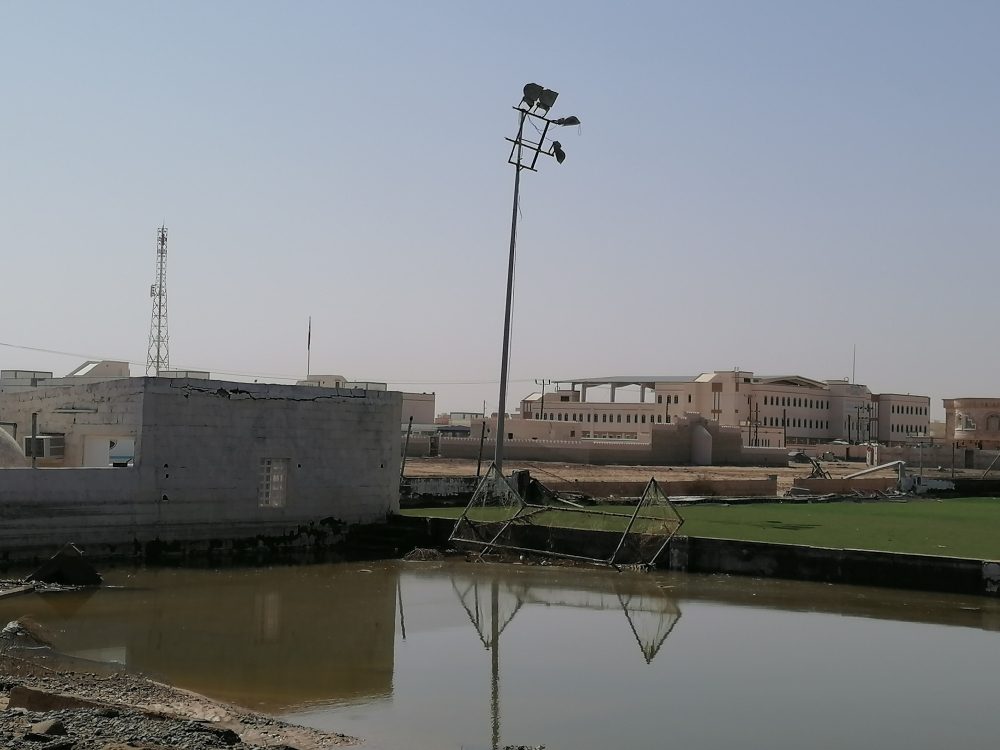 الأضرار التي خلفها إعصار شاهين بمرافق نادي السويق والفرق الأهلية