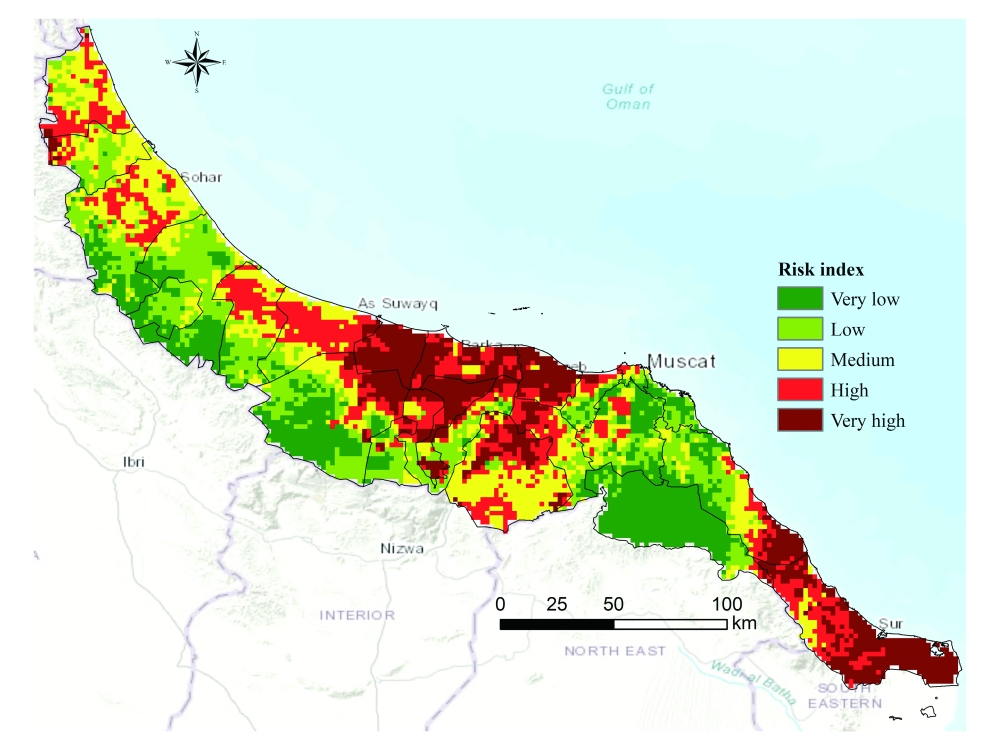 الدراسة تظهر المناطق المعرضة لمخاطر تأثيرات الحالة المدارية في شمال السلطنة