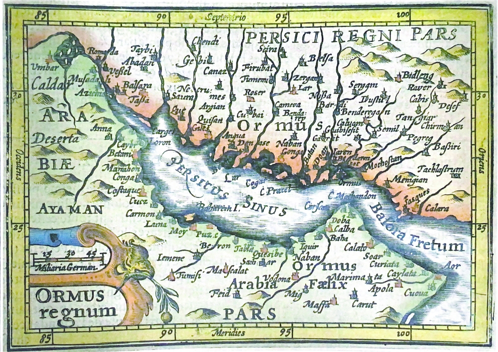 خريطة توضح رأس مسندم ومدينة دبا