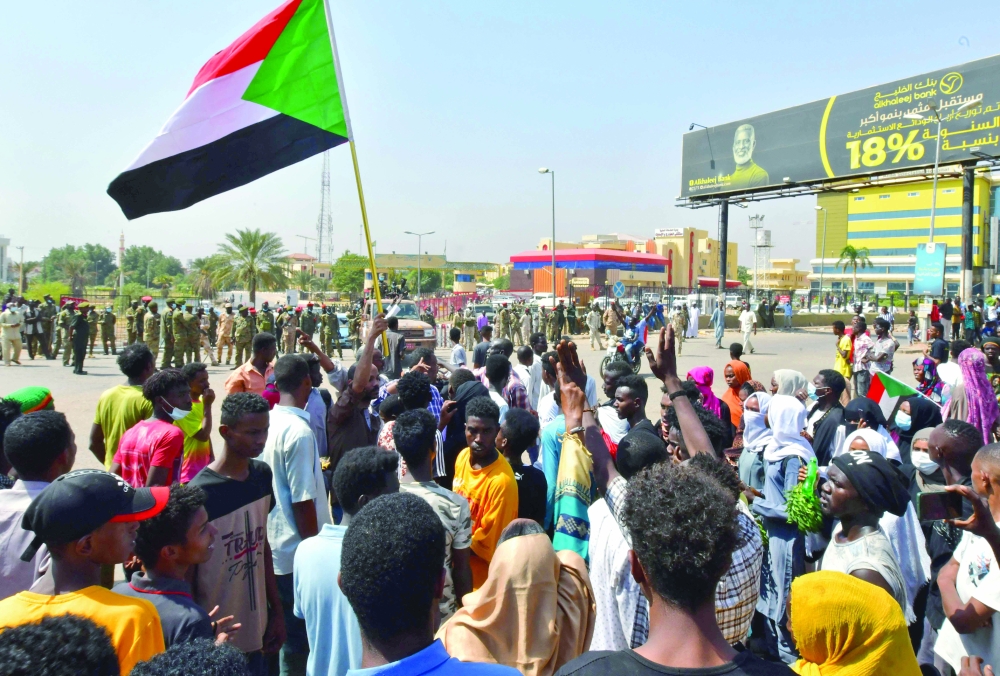 جانب من الاحتجاجات الشعبية، في العاصمة الخرطوم.             ا ف ب