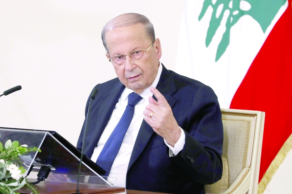 الرئيس اللبناني ميشال عون.  