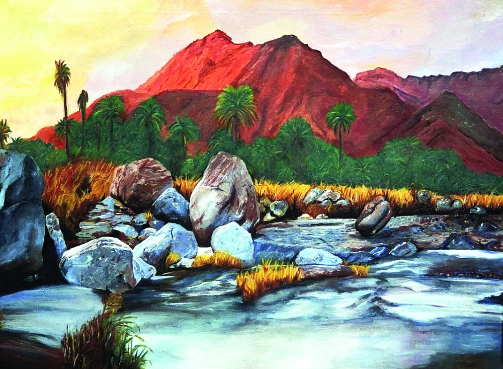 عمل للتشكيلية رقية البريكية