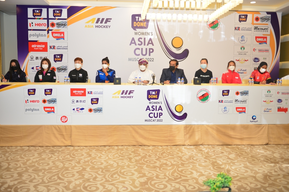 جانب من المؤتمر الصحفي للكشف عن تفاصيل بطولة كأس آسيا للنساء      تصوير - عبدالواحد الحمداني