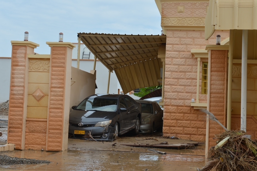 من تأثيرات إعصار شاهين. تصوير - فيصل البلوشي