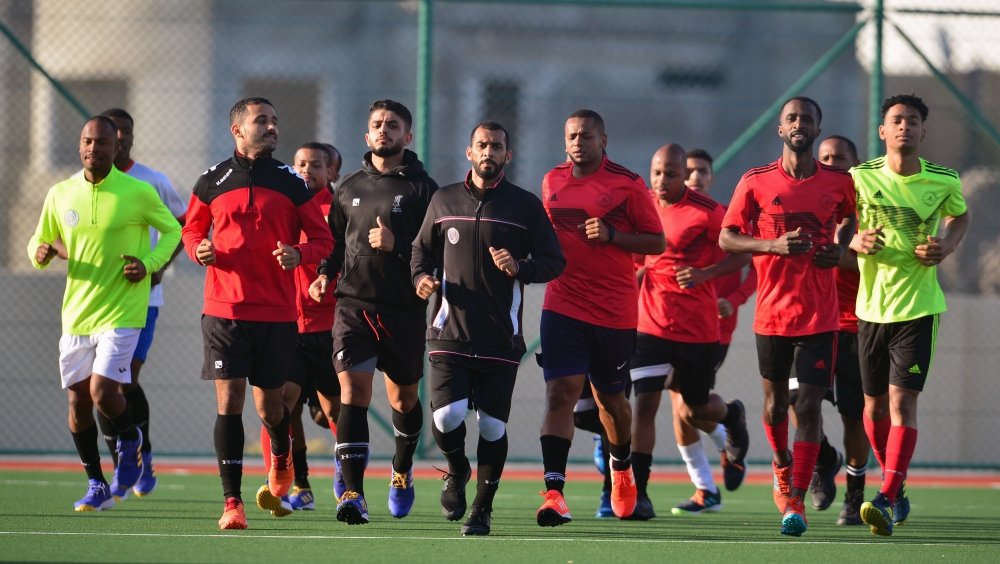 من الحصص التدريبية لمنتخب الهوكي