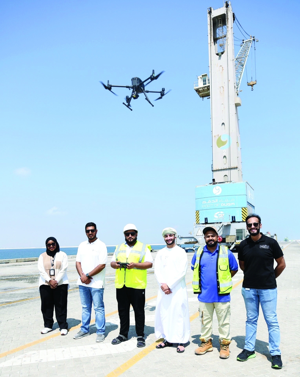 استخدام الطائرات المسيرة في ميناء الدقم