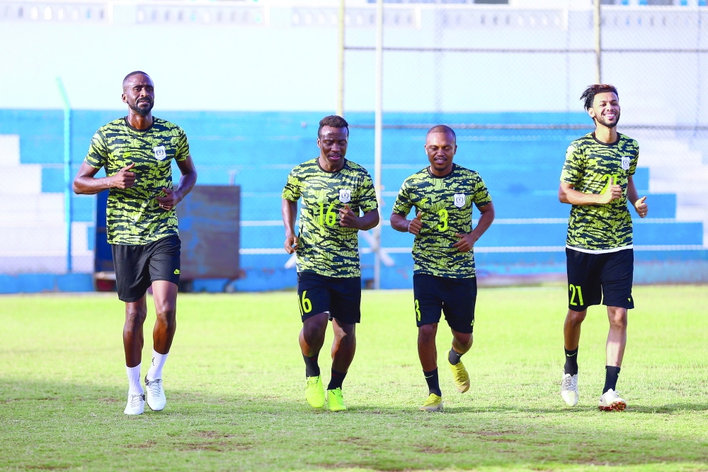 من الحصة التدريبية لفريق النصر