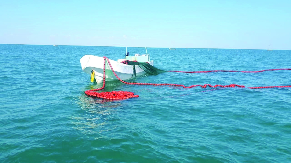 الرقابية السمكية تضبط قاربين للصيد عليهما عدد من القوى العاملة الوافدة بجزيرة مصيرة