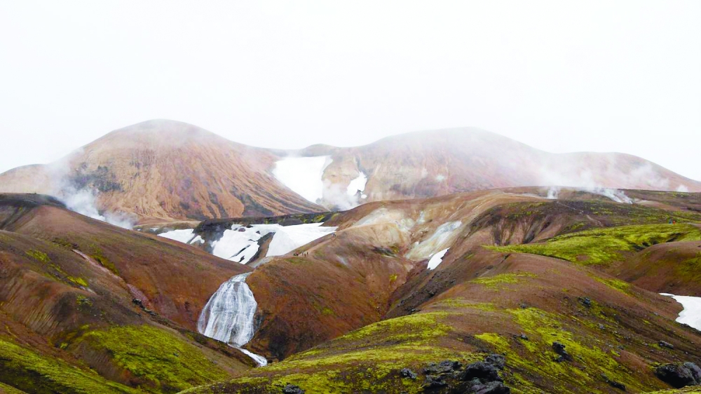 الينابيع الساخنة والحقول الجليدية جنبا إلى جنب