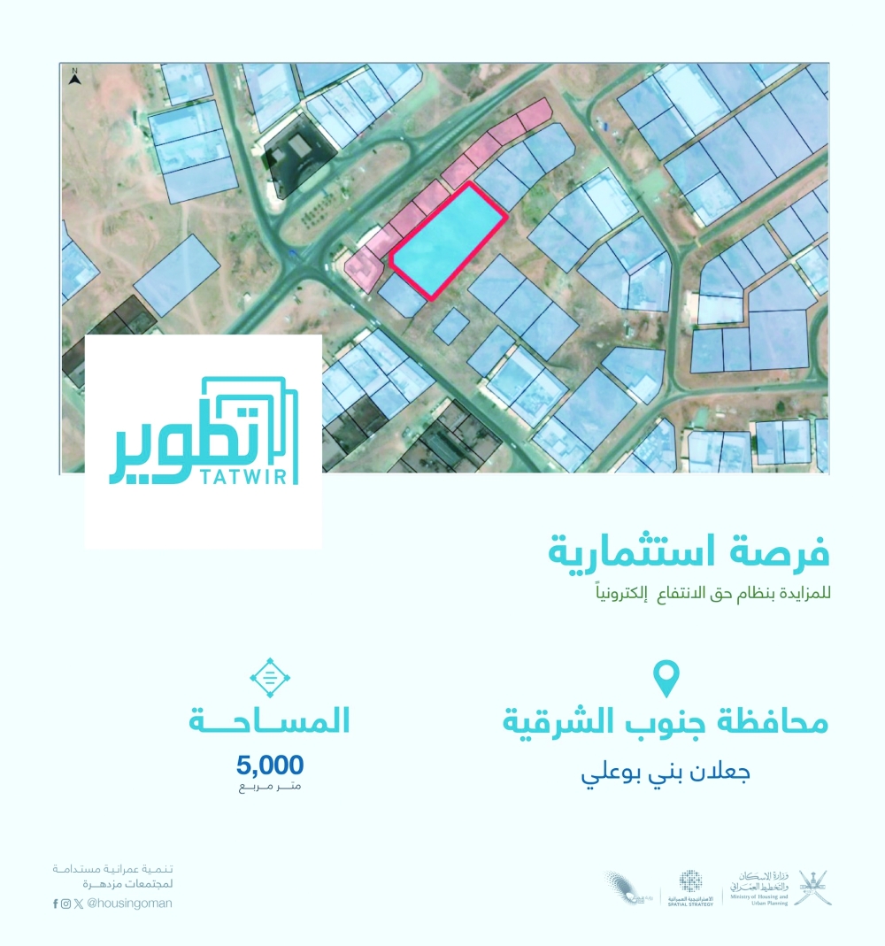 من الارضي المطروحة للاستثمار في جنوب الشرقية