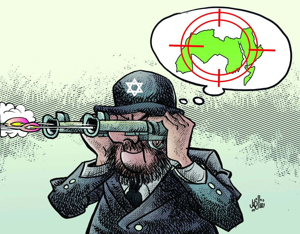 النظرة الاسرائيلية للوطن العربي ماضيا وحاضرا ومستقبلا قائم لى الاحتلال والاستيطان وبقاء المنطقة في حالة توتر وصراع لتحقيق حلمهم التور