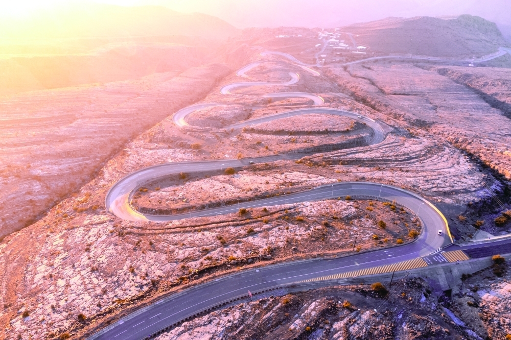 صورة علوية للجبل الأخضر.. «تصوير: عمار العامري»
